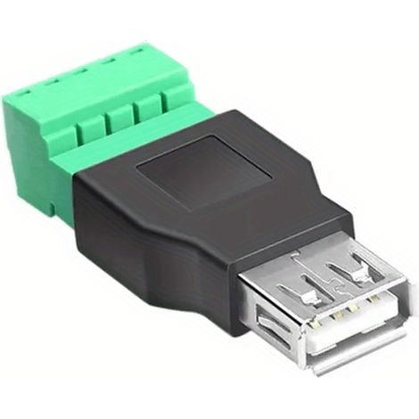 Conector USB hembra terminal de tornillo 5 pin  Negro (1/5)