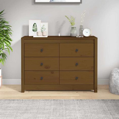vidaXL Armario auxiliar madera maciza de pino marrón miel 100x40x72 cm (1/5)