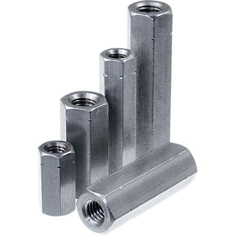 Packung mit 20 Gewindehülsen, M6, 40 mm, Edelstahl, Sechskant, durchgehendes Innengewinde (1/5)