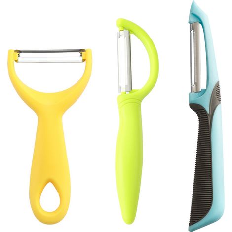 3 éplucheurs à légumes Divers accessoire de portail, lame inoxydable, poignée ergonomique, pour pommes carottes courgettes concombres pommes de terre (1/5)