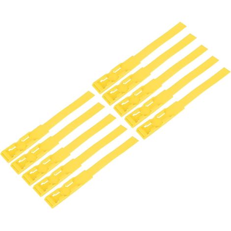 Bande de jambe de bétail, 10 pièces bande d'identification de vache multicolore anneau de pied clips réglables fournitures d'anneau de marquage pour le bétail de ferme (Yellow) (1/5)