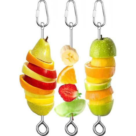 Set di 3 mangiatoie per uccelli in acciaio inox per frutta e verdura, giocattolo per pappagalli e galline, gioco di foraggiamento per uccelli (1/5)