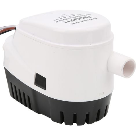 Pompe de cale submersible automatique 24 V 750 GPH avec protection anticorrosion et incendie et interrupteur à flotteur intégré (1/5)