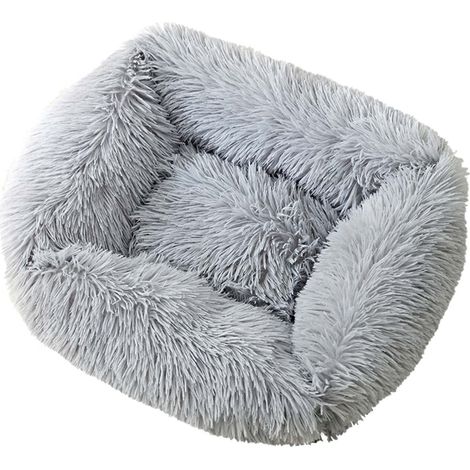 Lit Pour Chien - Coussin Doux En Velours Haipai Rembourré Coton PP Élastique - Anti-dérapant - Lavable En Machine - Pour Chiens Et Chats De Petite Et Moyenne Taille - 43 x 35 cm - Gris (1/5)