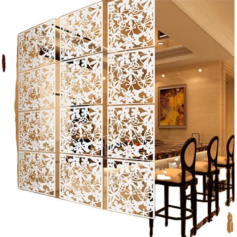 Tabiques suspendidos, estilo moderno, elegante diseño hueco, blanco. (1/2)