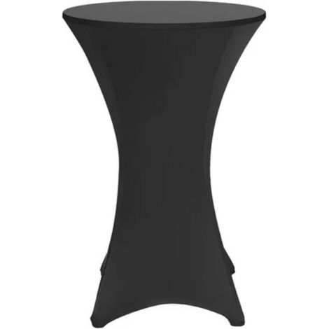 Nappe extensible en polyester lavable, 80 x 110 cm, pour bar, mariage, cocktail, table de banquet (noire) (1/4)