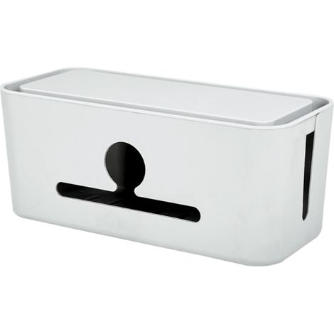 Caja organizadora para cables de carga, cubierta para cable de alimentación con soporte para teléfono y ocultador de cables de datos para el hogar y la oficina. (1/5)