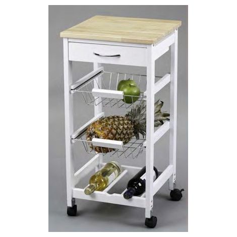 Carro de cocina 3 pisos madera