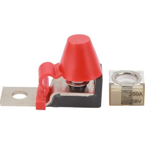 Kit de Bloc de Fusibles de Borne 58 V, Kit de Bloc de Fusibles de Borne avec Goujon Unique M8 pour Plusieurs Batteries, Allumage de Bateau, Camion, Camping-car, Véhicules de (250A). (1/5)