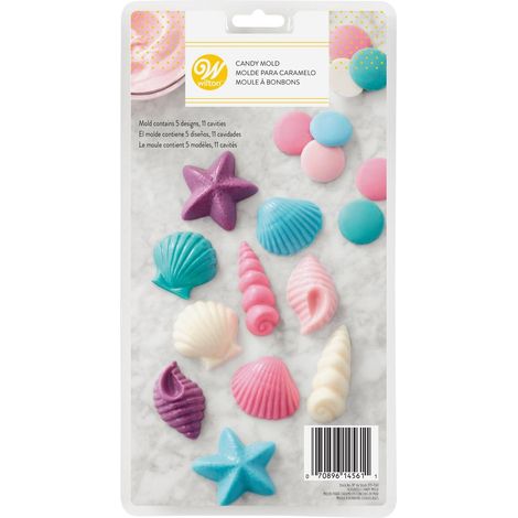 Wilton Stampo Forma di Conchiglia 3D, Stampo Cioccolato e Dolci, Candy Melts, Chocolat Melts, Stampo Plastica, Adatto per Preparare Cioccolatini e Pasticcini, Decorazioni per Torte - 5 design (1/3)