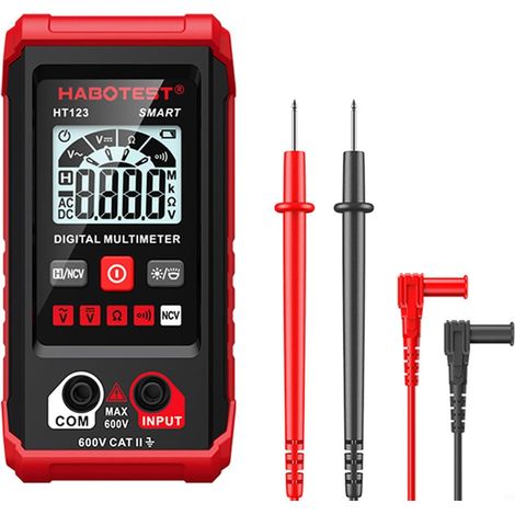 HT123 Intelligentes Digitalmultimeter, 2000 Zähler mit LCD-Anzeige, misst Wechsel- und Gleichspannung
