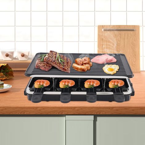Plaque de barbecue électrique intérieure 1300W, grande plaque de cuisson double face, revêtement antiadhésif, 6 - 8 personnes, idéal pour les fêtes, les repas de groupe (1/5)
