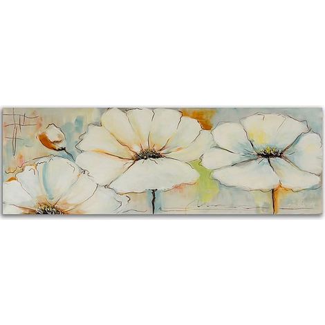 Tableau panorama sur l'image toile toile deux fleurs et bourgeons - 100 x 40 cm (1/5)