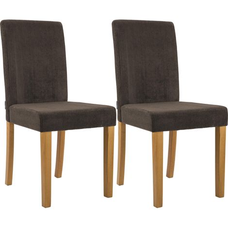 2er Set Esszimmerstuhl Ina Cord braun antik-hell