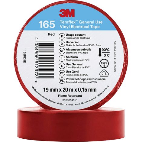 3M 165RD5E Isolierband Rot (L x B) 20 m x 19 mm 1 St.