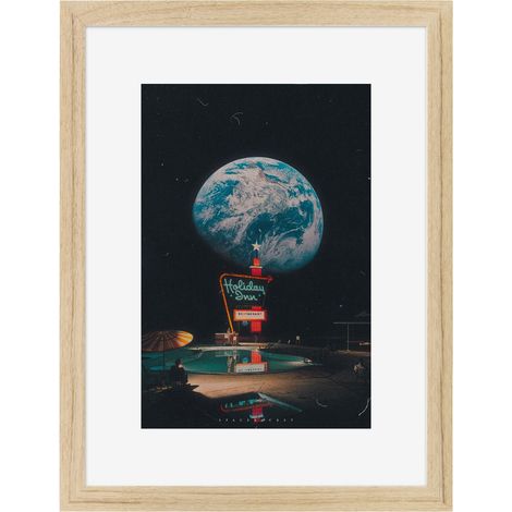 Image encadrée World 30x40 cm recyclable, visuel imprimé sans solvant - fabriqué en France (1/4)