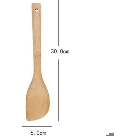 Un ensemble de deux spatules en bambou, adaptées à la cuisson au wok et aux sautés ustensiles de cuisine en bambou naturel. (1/2)