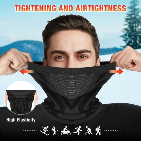 Tour de cou pour homme, cagoule de moto respirante et coupe-vent, écharpe d'hiver multifonctionnelle avec boucle, idéale pour le ski, le vélo, la moto et la course à pied. (1/4)
