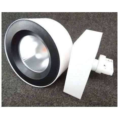 Projecteur LED 54W blanc Ø 184mm pour rail monophasé 3 allumages 3000K 4078lm 230V 52° IP40 Zeno Large TARGETTI 1T5393EL (1/3)