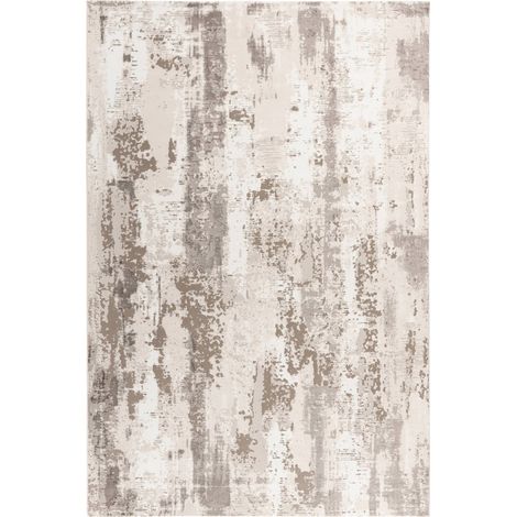Tapis taupe effet 3d brillant en polyester - 150 x 80 cm (1/3)