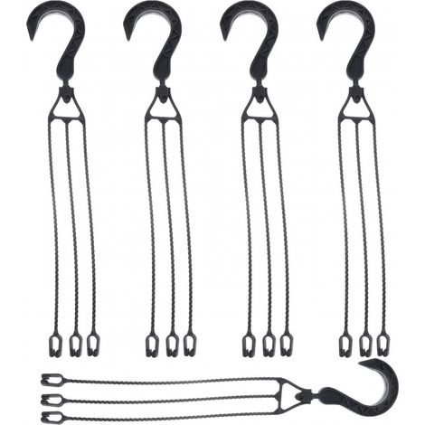 5 paquets Chaîne de suspension en plastique pour Pots de fleurs, crochet de panier suspendu rotatif à 360 °, support de Pot de fleur (noir)