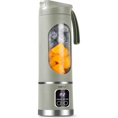 Blender Portable USB Rechargeable 450 ml, 12 Lames, Broyeur de Glace, Blanc, 7,4 V 1500 mAh, ZELIN HS-860 (1/5)