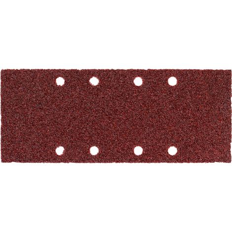 10 feuilles abrasives 93 x 230 mm, P 80, bois+métal, qualité extra, perforées, pour fixation par pince, pour ponceuse vibrante metabo 10 pièces (1/3)