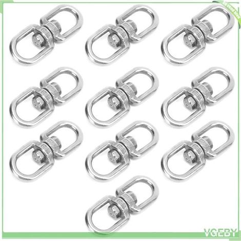 Manille pivotante - FAFEICY - M6 double extrémité - Inox - 360° anti-torsion - Lot de 10 (1/5)