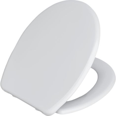 Abattant de toilette blanc HomSeat, matériau UF, fermeture amortie, revêtement hygiénique, taille standard. (1/5)