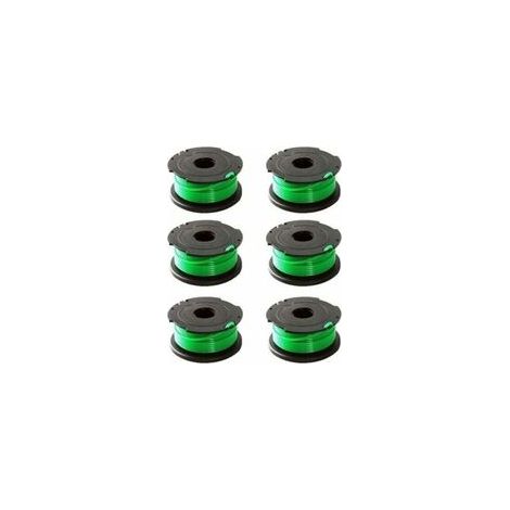 Packung mit 6 grünen Trimmerfadenspulen für Black & Decker GL7033 GL8033 GL9035 A6482 (1/5)