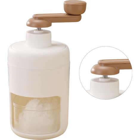 Broyeur à glace manuel à manivelle, machine à granita miniature multifonctionnelle de qualité alimentaire pour usage domestique, blanc. (1/5)