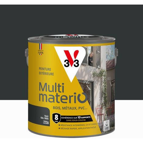 Pintura exterior para madera, hierro y plástico V33 negro mate 2L V33 (1/5)