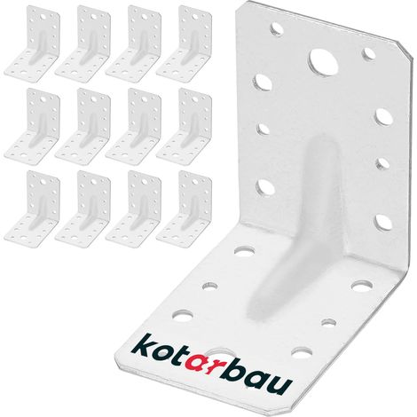 KOTARBAU® 12 Pièces Équerre De Fixation - Acier Galvanisé - 90 x 90 x 65 mm - Argent - Renfort D'Angle Métal - Équerre de Fixation Renforcée - 90 Degrés (1/5)