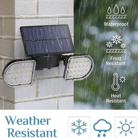 Solar-Wandleuchte mit Bewegungsmelder für wasserdichte Außenbeleuchtung, ideal für Haus und Garten.