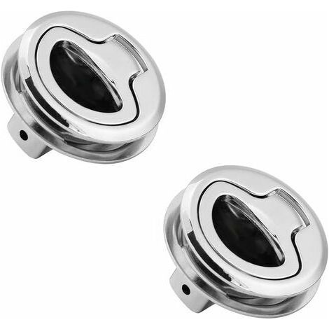 Loquet de Trappe, 2 Pièces Loquet de Trappe Affleurant, Trappe Bateau, Poignée Trappe Encastrable, Poignée de Levage Affleurante Argent (1/5)