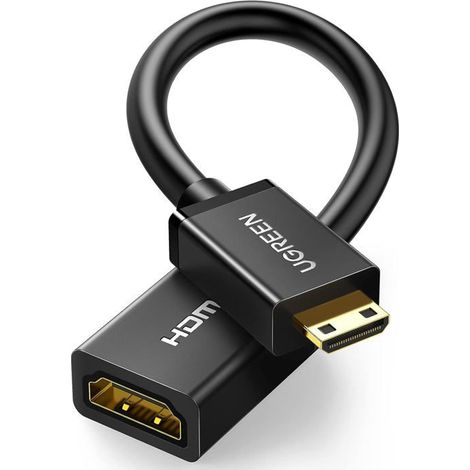 Adaptateur Mini HDMI vers HDMI 20cm-KAL-Mâle vers Femelle,4K@60Hz,18Gbps,3D,Arc,Ethernet,Raspberry/Canon/Nikon/TV/Projecteur (1/5)