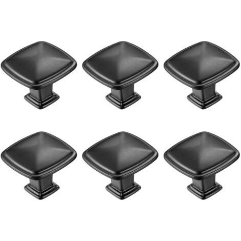 PA 10 Stück schwarze Küchenschrankgriffe, Türgriffe für Schubladen, Küchenmöbel-Türknäufe, Möbelgriffe für Küchenschränke – 1,2 Zoll/30 mm (1/5)