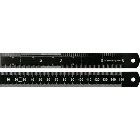 Règle 150mm RS PRO, Impérial, Métrique, en Acier ( Prix pour 1 )