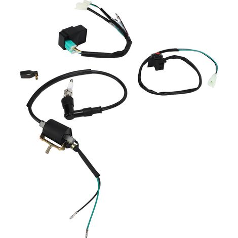 Kit de faisceau électrique pour moteur à kick, boîtier CDI, bougie d'allumage, bobine d'allumage et interrupteur au guidon, compatible avec les motos tout-terrain et quads 50cc, 70cc, 110cc, 125cc, 14 (1/5)