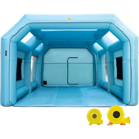 Cabina de pintura inflable, 8,5 x 4,6 x 3 metros, sopladores de 1100 W + 350 W, material Oxford, estructura de aleación de aluminio, interruptor estándar. (1/5)