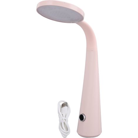 Lampe de bureau LED rose, rechargeable, à col de cygne réglable, sans fil, idéale pour la lecture, l'apprentissage et les études à domicile. (1/5)