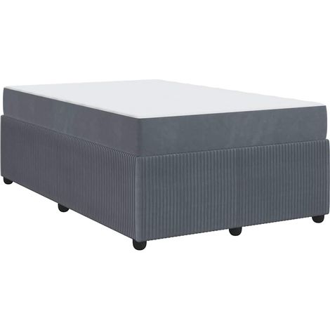 Lit double,Lit adulte,Cadre de lit avec matelas Gris foncé 120 x 190 cm Velours CFW2626984 (1/5)
