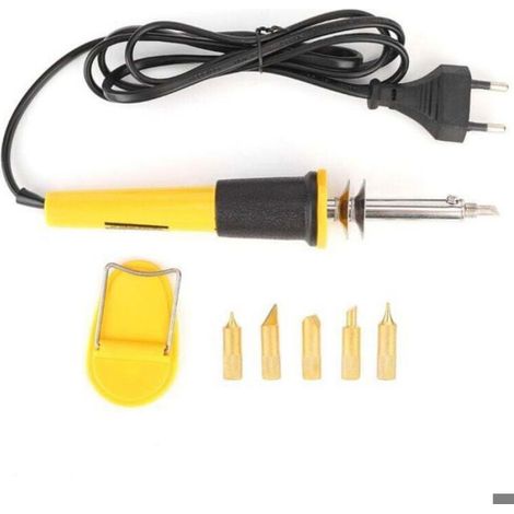Stylo Pyrograveur - 40 W - 220 V - Pour Bois Et Cuir - Prise UE - 5 Pointes Incluses (1/4)