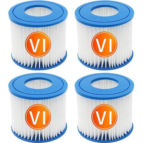 4pcs Filtres de Cartouche de Spa pour Best-Way, Cartouche de Filtre de Rechange Taille VI Compatible avec Lay-Z-Spa, Miami, Vegas, Palm Springs, Paris Monaco (1/5)