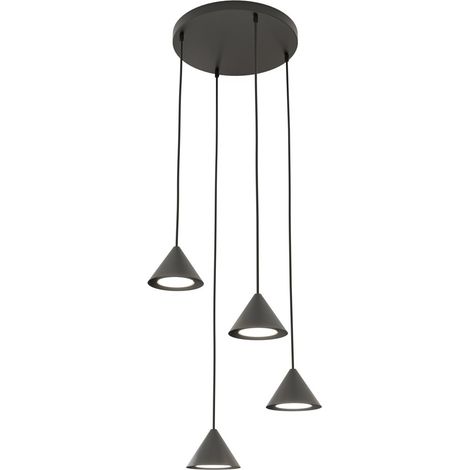 Suspension noire ronde métal réglable Ø30 4xGX53 Emibig ELIT (1/5)