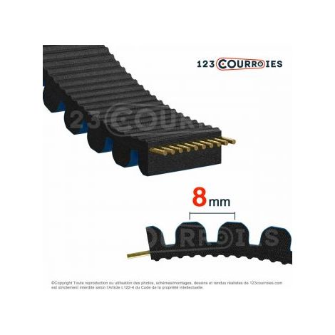 Courroie dentée Gates Mini polychain carbon 544-8MPCC-36