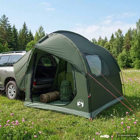 vidaXL Tenda da auto Verde militare 3 persone Poliestere e Acciaio (1/5)