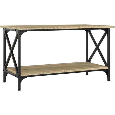Table basse de salon, Table Café, Chêne sonoma 80x45x45 cm Bois d'ingénierie et fer OIB3238E (1/5)
