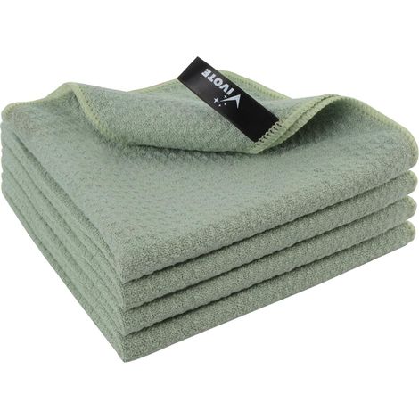 4 Torchons Microfibre 33x33cm Séchage Rapide Non Pelucheux Pour Cuisine Salle De Bain Bureau (1/5)