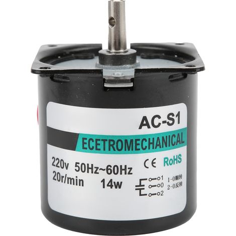 Moteur synchrone AC 220V XD60KTYZ, 14W aimant permanent, axe central 20tr/min, faible vitesse, couple élevé, bidirectionnel, micro-moteur réversible, support de fixation inclus. (1/5)